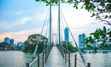 a long bridge over a body of water