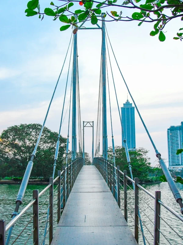 a long bridge over a body of water